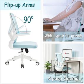 img 2 attached to 🪑 WOHOMO Ergonomic Office Chair with Flip-up Armrest, Lumbar Support, and Mesh Back