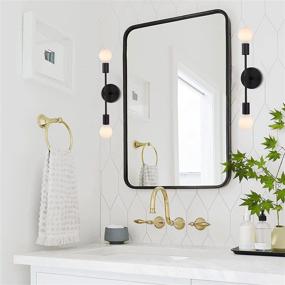 img 1 attached to 🚿 BAODEN 2-Light Matte Black Bathroom Vanity Wall Sconce – Modern Industrial Style Wall Lamp for Elegant Bathrooms