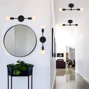 img 2 attached to 🚿 BAODEN 2-Light Matte Black Bathroom Vanity Wall Sconce – Modern Industrial Style Wall Lamp for Elegant Bathrooms