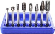 🔧 astro pneumatic tool 2181 - double cut carbide rotary burr set: high-quality 8-piece kit with 1/4" shank, convenient blow molded case logo