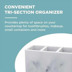 img 1 attached to Zenna Home Grey Corin 3-Piece Bathroom Accessory Set: Marble Vanity Organizer, Soap or Lotion Dispenser, and Waste Basket (E050003062)
