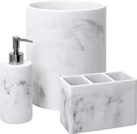 zenna home grey corin 3-piece bathroom accessory set: marble vanity organizer, soap or lotion dispenser, and waste basket (e050003062) logo