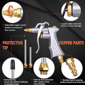 img 3 attached to 🔫 Versatile Industrial Air Blow Gun with Adjustable Brass Nozzle & Extensions: Efficient Pneumatic Compressor Accessory for Dust Cleaning & Air Blower Tasks