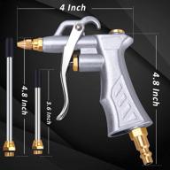 🔫 versatile industrial air blow gun with adjustable brass nozzle & extensions: efficient pneumatic compressor accessory for dust cleaning & air blower tasks logo