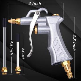 img 4 attached to 🔫 Versatile Industrial Air Blow Gun with Adjustable Brass Nozzle & Extensions: Efficient Pneumatic Compressor Accessory for Dust Cleaning & Air Blower Tasks