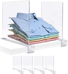 img 4 attached to 📦 Sorbus 4 Acrylic Shelf Dividers for Effective Closet and Cabinet Organization – Perfect for Clothes, Linens, and Purses (4-Pack)