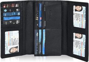 img 4 attached to 👛 Women's Checkbook Wallet with Leather Material - 7.6x4x0.8 - Handbags & Wallets for Women
