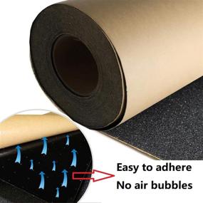 img 1 attached to 🛹 Black Skateboard Grip Tape Sheet - 11" x 60ft - Waterproof, Bubble Free, Scooter Longboard Griptape - Suitable for Stairs, Rollerboard, Gun Pedal, Wheelchair Steps - ZUEXT (27x1828cm)