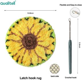 img 2 attached to 🌻 Latch Hook Kit Handcraft Cushion DIY Rug Carpet Embroidery Set Crocheting for Kids & Adults - Sunflower Design (20x20 inch)