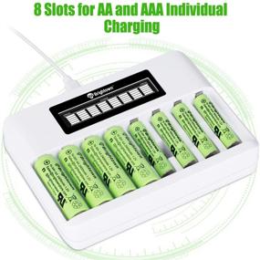 img 2 attached to ⚡️ Efficient 8 Bay AA AAA Battery Charger with LCD Display: High Speed Charging for NiMH NiCD Rechargeable Batteries – USB Input, Micro USB and Type C – No Adapter, Micro USB Cable Included