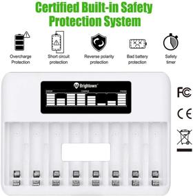 img 3 attached to ⚡️ Efficient 8 Bay AA AAA Battery Charger with LCD Display: High Speed Charging for NiMH NiCD Rechargeable Batteries – USB Input, Micro USB and Type C – No Adapter, Micro USB Cable Included