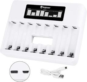 img 4 attached to ⚡️ Efficient 8 Bay AA AAA Battery Charger with LCD Display: High Speed Charging for NiMH NiCD Rechargeable Batteries – USB Input, Micro USB and Type C – No Adapter, Micro USB Cable Included