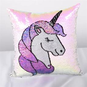 img 3 attached to 🦄 Leegleri Reversible Unicorn Sequins Pillow Case, Ideal Unicorn Gift for Girls - Christmas Couch Sofa Bed Room Décor, Cushion Cover