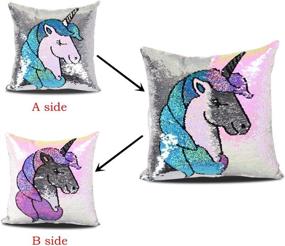 img 1 attached to 🦄 Leegleri Reversible Unicorn Sequins Pillow Case, Ideal Unicorn Gift for Girls - Christmas Couch Sofa Bed Room Décor, Cushion Cover