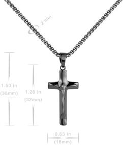 img 1 attached to 🙏 Karseer Crucifix Necklace: Stylish Abstract Jesus Christ Cross Pendant, Catholic Religious Jewelry Gift for Men and Women, 22" Box Chain, Unisex