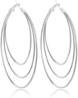 👩 stylish cereza big hoop earrings: durable stainless steel round hoops for women and girls logo