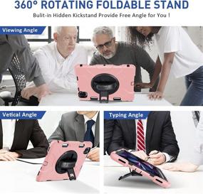 img 3 attached to 📱 GROLEOA iPad Pro 11 Case 2021: Shockproof Full-Body Protective Cover for iPad Pro 11-inch 3rd Gen - Military Grade - Pencil Holder - Stand - Hand/Shoulder Strap - Pink