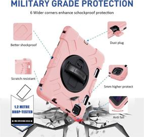 img 1 attached to 📱 GROLEOA iPad Pro 11 Case 2021: Shockproof Full-Body Protective Cover for iPad Pro 11-inch 3rd Gen - Military Grade - Pencil Holder - Stand - Hand/Shoulder Strap - Pink