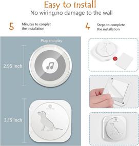 img 1 attached to HYCTOPSON Dog Doorbells: Customized Tunes, Wireless LED Flash, 5 Volume Levels, 20 Tones for Potty Training Puppies