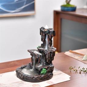 img 2 attached to 🏔️ Artisanal Resin Incense Cone Burner with Mountain Stream Backflow, Aromatherapy Furnace for Home Decor, Includes 10 Free Cones - Backflow Incense Holder for Enhanced SEO