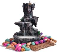 🏔️ artisanal resin incense cone burner with mountain stream backflow, aromatherapy furnace for home decor, includes 10 free cones - backflow incense holder for enhanced seo логотип