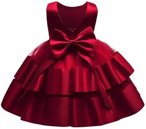 img 1 attached to 🎀 KLFFLGID Bowknot Pageant Dresses Headwear: Glam Up Your Girls' Clothing Wardrobe!