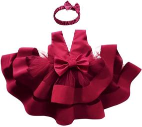 img 4 attached to 🎀 KLFFLGID Bowknot Pageant Dresses Headwear: Glam Up Your Girls' Clothing Wardrobe!