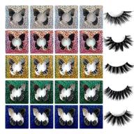 📦 jimire false eyelashes 20 pairs: mixed fluffy lashes pack with glitter paper eyelash box - enhance your natural volume with 3d faux mink lashes! (bulk fake lashes, 5 styles) logo