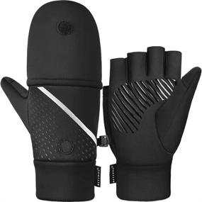 img 4 attached to 🧤 Men's Accessories for Running, Driving, and Cycling - Convertible Fingerless Gloves