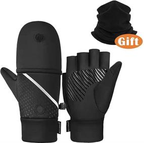 img 3 attached to 🧤 Men's Accessories for Running, Driving, and Cycling - Convertible Fingerless Gloves