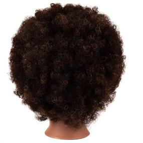 img 1 attached to 👨 African Mannequin Head: 100% Human Hair, Curly Style, with Stand - Perfect for Display, Practice, Braiding, Styling, and Training