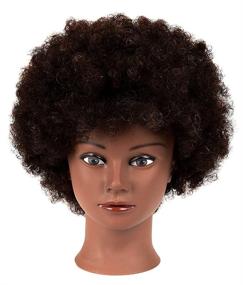 img 3 attached to 👨 African Mannequin Head: 100% Human Hair, Curly Style, with Stand - Perfect for Display, Practice, Braiding, Styling, and Training