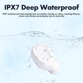 img 3 attached to 🎧 Спортивные беспроводные наушники - Bluetooth 5.0 наушники с защитой от воды IPX7, TWS стерео, встроенным микрофоном, премиальным звуком и глубоким басом.