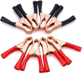 img 4 attached to 🔋 URBEST 30-Piece Set of Insulated Alligator Clamp Clips in Black and Red for Spring-Loaded 50A Car Auto Battery Cables