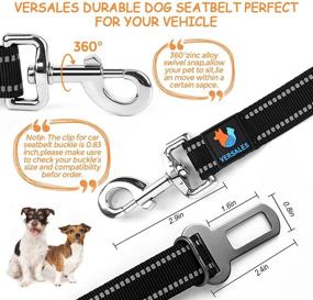 img 2 attached to 🐶 VERSALES Dog Seatbelt - Adjustable and Reflective Dog Car Seat Belt Harness for Travel Safety