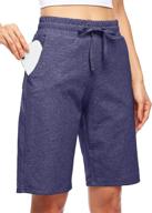 🩳 willit women's 10" bermuda shorts: comfortable cotton long shorts with pockets - ideal for yoga, workout, and lounge logo