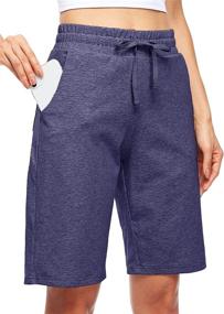 img 4 attached to 🩳 Willit Women's 10" Bermuda Shorts: Comfortable Cotton Long Shorts with Pockets - Ideal for Yoga, Workout, and Lounge