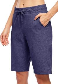img 3 attached to 🩳 Willit Women's 10" Bermuda Shorts: Comfortable Cotton Long Shorts with Pockets - Ideal for Yoga, Workout, and Lounge