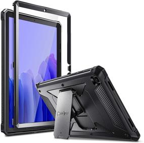 img 4 attached to 📱 Fintie Shockproof Case for Samsung Galaxy Tab A7 10.4 2020 (SM-T500/T505/T507), Tuatara Rugged Unibody Hybrid Protective Bumper Kickstand Cover w/ Built-in Screen Protector - Black