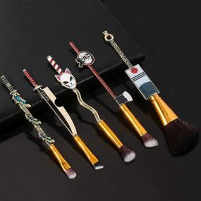 img 1 attached to Demon Slayer Makeup Brush Set - 5pcs Anime Peripheral Kimetsu No Yaiba Brushes Anime Weapon Series Metal Handle Makeup Tools Gift for Fans (SEO Enhanced)