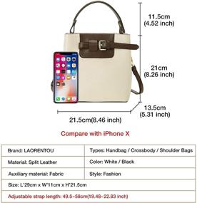 img 3 attached to 👜 LAORENTOU Designer Handbags for Women: Genuine Shoulder Bags & Wallets