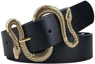 snake belt buckle: elevate your style with women's fashion leather belts for dresses logo