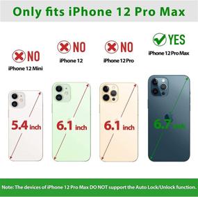 img 3 attached to 📱 Premium Midnight Green iPhone 12 Pro Max Genuine Leather Wallet Case with Kickstand | RFID Blocking Card Slots | Magnetic Closure | Shockproof | Compatible with 6.7" iPhone 12 Pro Max - by SHIELDON