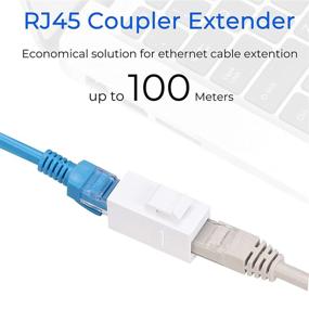 img 3 attached to Rapink RJ45 Coupler Inline Adapter Keystone, Network Connector 5 Pack for Ethernet Cat6/Cat5e/Cat5 Cable Extender with Gold Plated Female to Female - White