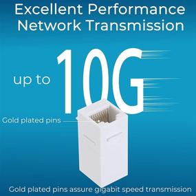 img 2 attached to Rapink RJ45 Coupler Inline Adapter Keystone, Network Connector 5 Pack for Ethernet Cat6/Cat5e/Cat5 Cable Extender with Gold Plated Female to Female - White