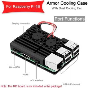 img 3 attached to 🔥 Корпус MakerFocus Raspberry Pi 4 – бронированный корпус с двумя вентиляторами охлаждения и радиатором, алюминиевый корпус из сплава, защита от ржавчины – совместимый с RPI 4B