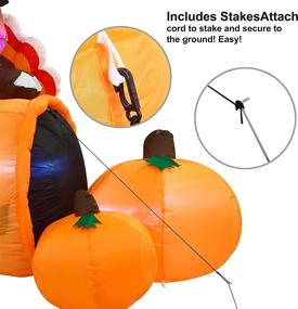 img 2 attached to 🦃 Joiedomi 6FT Long Turkey Cornucopia Inflatable with Built-in LEDs: Perfect Fall Decor for Thanksgiving Party, Indoor and Outdoor Festivities