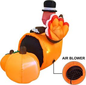 img 1 attached to 🦃 Joiedomi 6FT Long Turkey Cornucopia Inflatable with Built-in LEDs: Perfect Fall Decor for Thanksgiving Party, Indoor and Outdoor Festivities