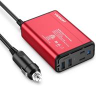 🔋 vansoet 150w power inverter dc 12v to 110v ac car inverter with dual usb car adapter - red: powerful and convenient car inverter for on-the-go charging logo