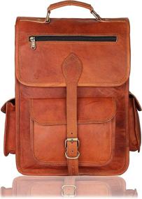 img 4 attached to 🎒 Genuine Leather Picnic Rucksack Backpack